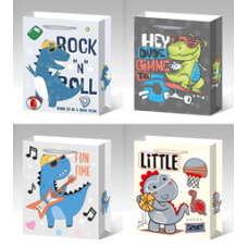 Пакет подарунковий, “Fun Time“, 4 дизайни, 210 г, 26x32x10см, DV-2159 М KNZ