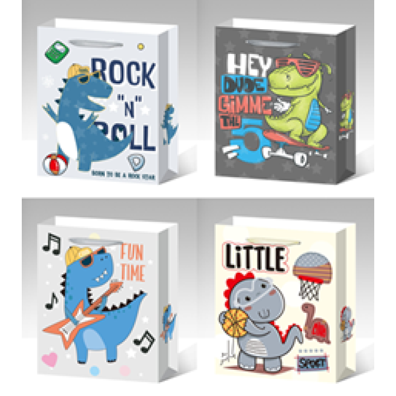 Пакет подарунковий, “Fun Time“, 4 дизайни, 210 г, 26x32x10см, DV-2159 М KNZ