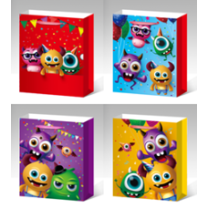 Пакет подарунковий, “Монстри“, 4 дизайни, 210 г, 18x24x8,5см, DV-2162 S KNZ