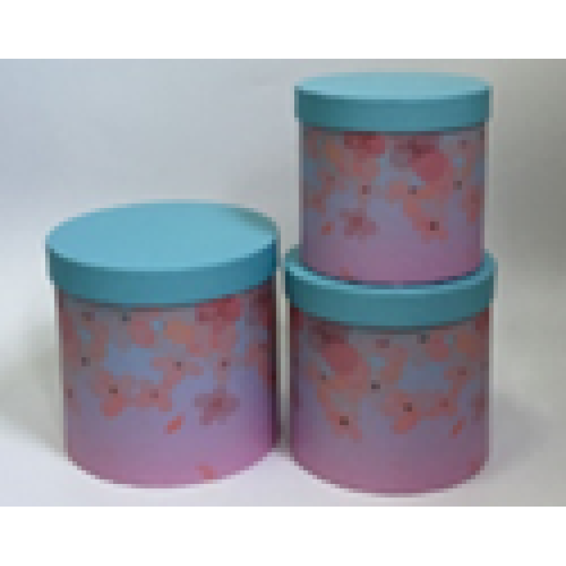 Подарункова коробка кругла - бірюза, в наборі - 3шт, W5938 KNZ Подарункова коробка кругла - бірюза, в наборі - 3шт, W5938 KNZ