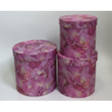 Подарункова коробка кругла - пелюстки, в наборі - 3шт, W5943 KNZ