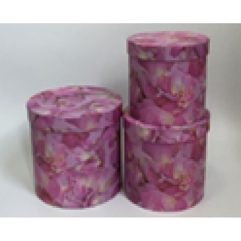 Подарункова коробка кругла - пелюстки, в наборі - 3шт, W5943 KNZ Подарункова коробка кругла - пелюстки, в наборі - 3шт, W5943 KNZ