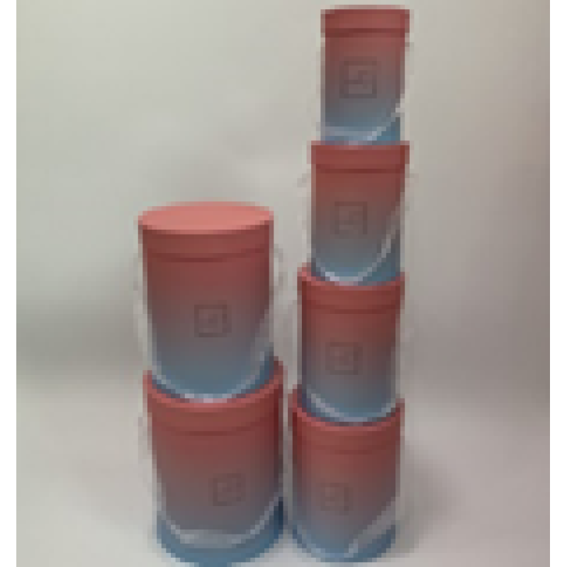 Подарункова коробка кругла - бордо, в наборі - 6 шт, W5957 KNZ