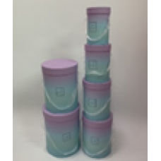 Подарункова коробка кругла - бірюза, в наборі - 6 шт, W5959 KNZ