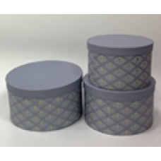 Подарункова коробка кругла - сіра, в наборі - 3 шт, W5969 KNZ