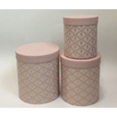 Подарункова коробка кругла - пудра, в наборі - 3 шт, W3001 KNZ
