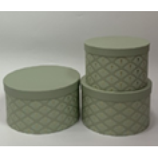 Подарункова коробка кругла - зелена, в наборі - 3 шт, W3003 KNZ