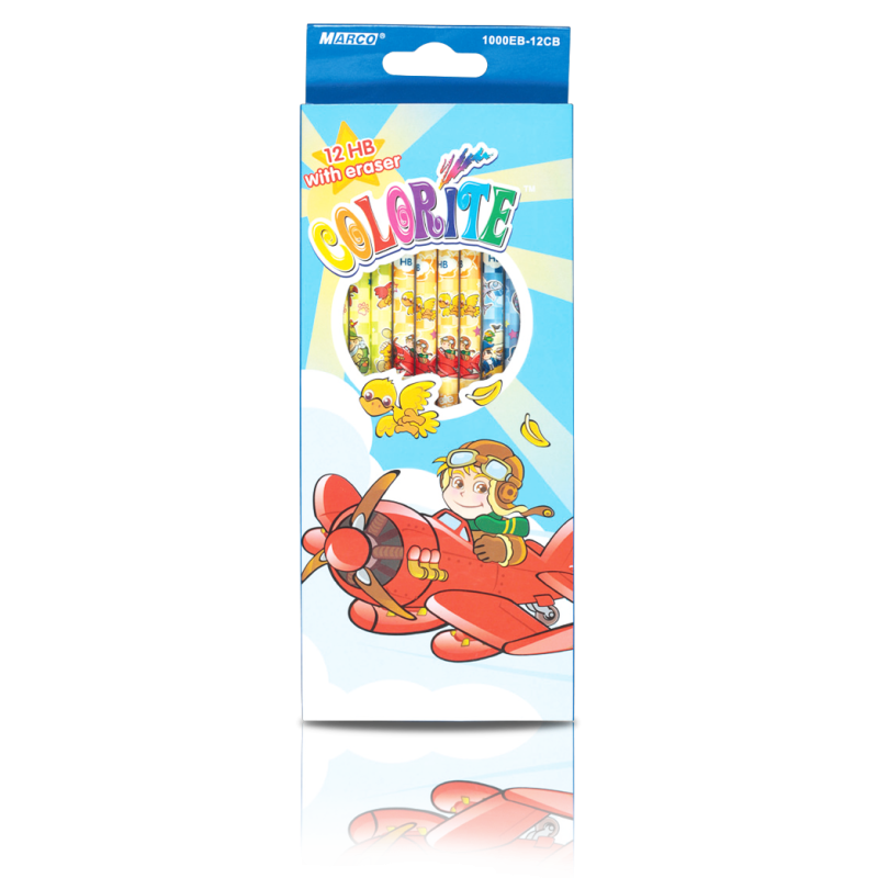 Олівці графітні “MARCO“ Colorite з гумкою (12 шт) 1000EB-12CB KNZ