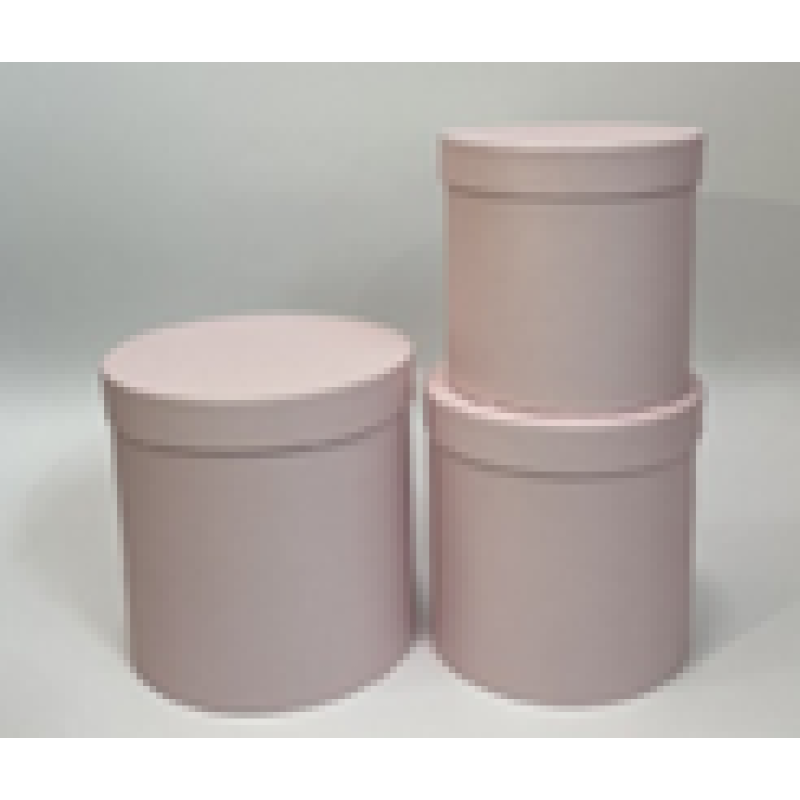 Подарункова коробка кругла - рожева, в наборі - 3 шт, W3138 KNZ