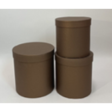 Подарункова коробка кругла - шоколад, у наборі - 3 шт, W3140 KNZ