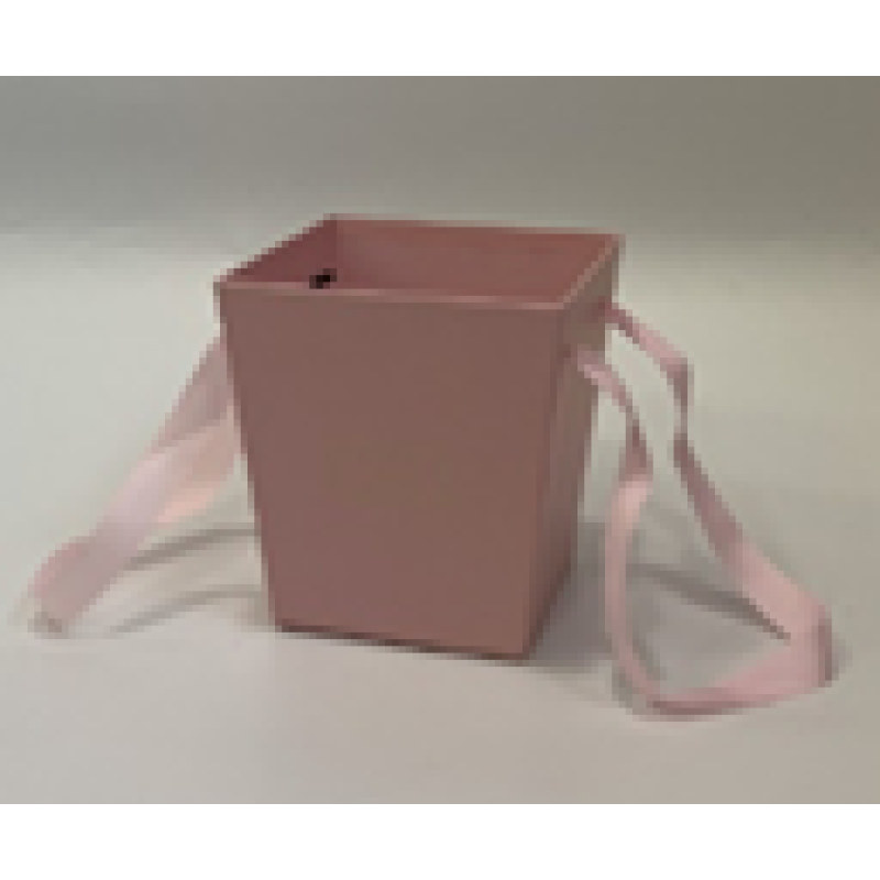 Декоративна коробка для квітів трапеція - рожева, 14,5x11x15см, W3241 KNZ Декоративна коробка для квітів трапеція - рожева, 14,5x11x15см, W3241 KNZ