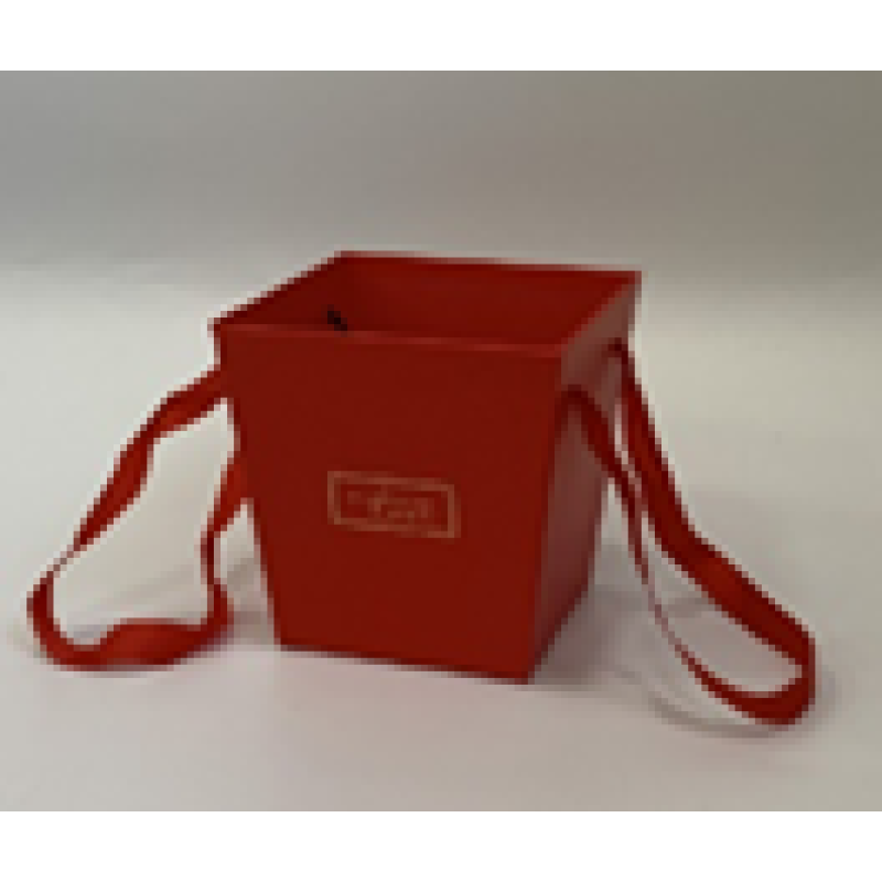 Декоративна коробка для квітів трапеція - червона, 14,5x11x15см, W3242 KNZ Декоративна коробка для квітів трапеція - червона, 14,5x11x15см, W3242 KNZ