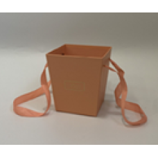 Декоративна коробка для квітів трапеція - персик, 14,5x11x15см, W3244 KNZ