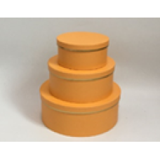 Подарункова коробка кругла - жовта, у наборі - 3 шт, W3059 KNZ