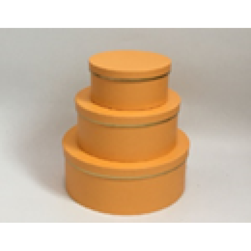 Подарункова коробка кругла - жовта, у наборі - 3 шт, W3059 KNZ