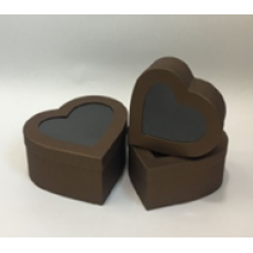 Подарункова коробка серце - шоколад, в наборі - 3шт, W3077 KNZ