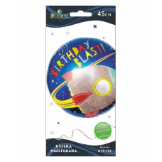 Кулька фольгована Pelican, ракета BIRTHDAY BLAST, 45см, 835132 KNZ