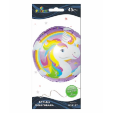 Кулька фольгована Pelican, єдиноріг фіолетовий, 45см, 835137 KNZ