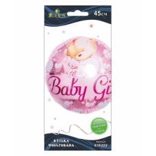 Кулька фольгована Pelican, Baby Girl рожевий ведмедика, 45см, 835222 KNZ
