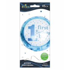 Кулька фольгована Pelican, 1-й день народження хлопчика, 45см, 835231 KNZ