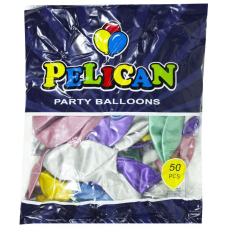 Кульки повітряні Pelican 12“ (30 см) хром асорті 50шт/уп 822688 KNZ
