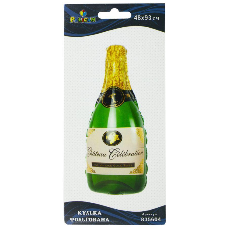 Кулька фольгована Pelican, пляшка шампанського, 93см, 835604 KNZ