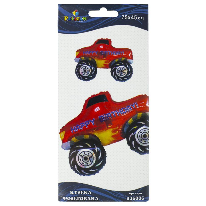 Кулька фольгована Pelican, червоний пікап, 75см, 836006 KNZ