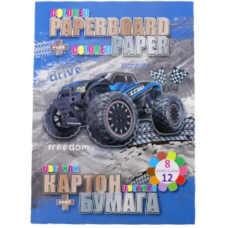 Набір: кольоровий картон 8л + кольоровий папір двосторонній 12л В5 “Freedom“ Kidis 13271 KNZ