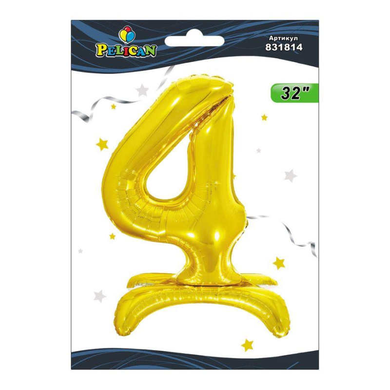 Цифра на підставці Pelican, “4“ золото 80 см 831814 KNZ