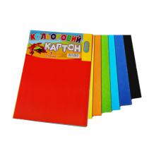 Картон кольоровий A4 7аркушів/7 кольорів крейдований “Люкс-колор“ ЦК-7 KNZ