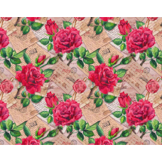 Крейдяний папір — листи в трояндах, 1000х700, PVM10-222 KNZ