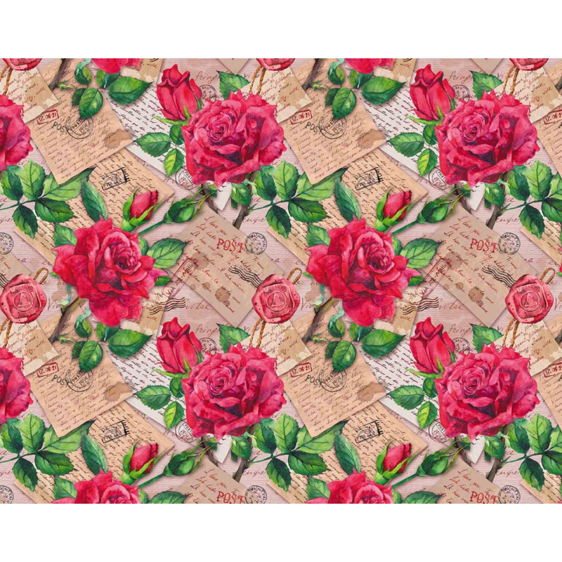 Крейдяний папір — листи в трояндах, 1000х700, PVM10-222 KNZ