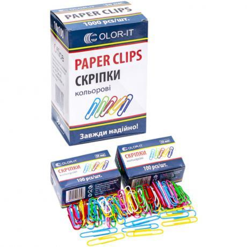 Скріпка метал 50мм кольорова “С“ KNZ