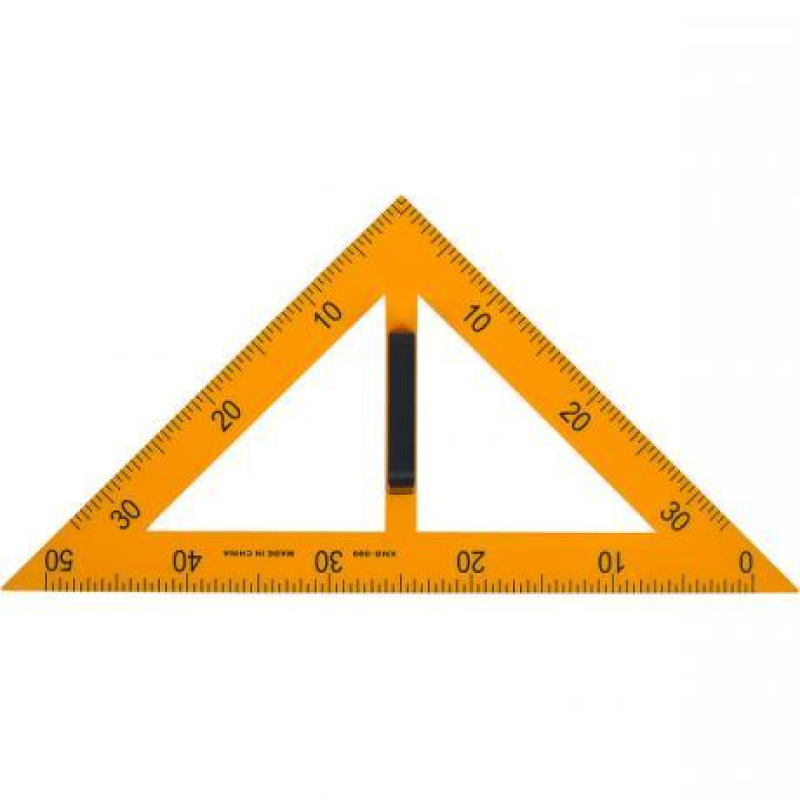 Трикутник рівнобедрений для шкільної дошки пластиковий жовтий Косинець KNZ