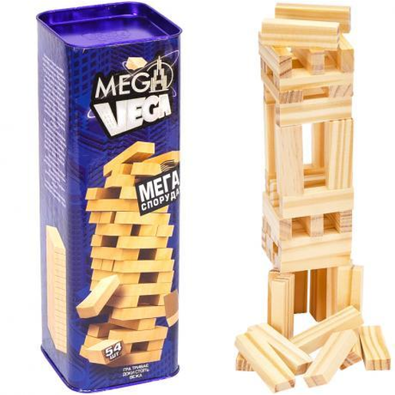 Розвиваюча настільна гра “MEGA VEGA“ 54 елементи Дженга, Вега, Jenga УКР G-MV-01U KNZ