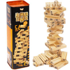 Розвиваюча настільна гра “NUMBER TOWER“ 54 елементи Дженга, Вега, Jenga УКР NT-01U KNZ