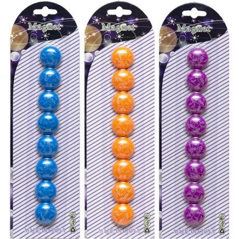 Магніт для дошки “Узор“ 8 штук 20-8, D 2см KNZ Магніт для дошки “Узор“ 8 штук 20-8, D 2см KNZ