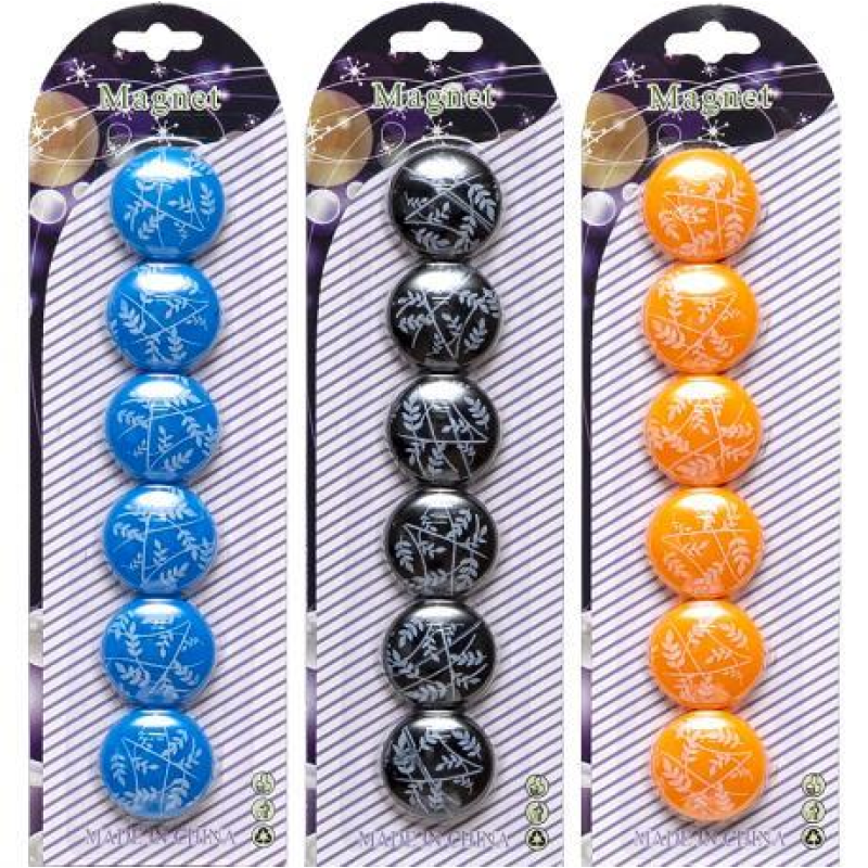 Магніт для дошки “Візерунок“ D=3 см 6 штук KNZ