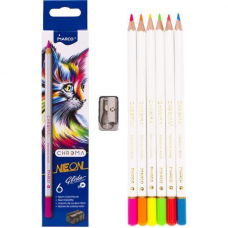 Кольорові олівці 6 кольорів + точилка НЕОН MARCO CHROMA NEON 1032-6CB KNZ