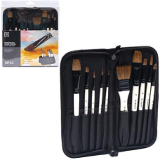 Набір кистей художніх з натуральною ворсою 10 шт watercolor brush KNZ