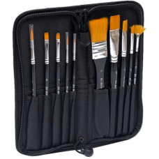 Набір художніх пензлів щетина 10 шт у пеналі KNZ