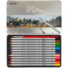 Олівці кольорові акварельні 12 кольорів “MARCO“ Raffine в металевому пеналі 7120-12TN KNZ
