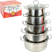 Набір каструль 5 шт. із неіржавкої сталі 1 л/1,5 л/2 л/2,5 л/3 л із кришками 898-8 KNZ