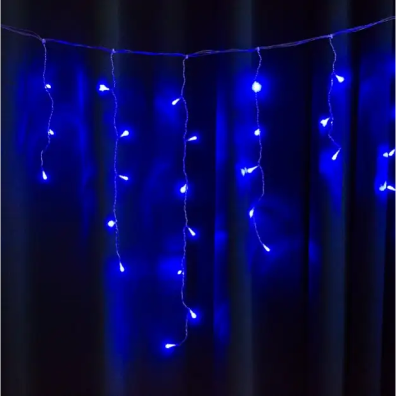 Гірлянда електрична “Бахрома“ 1,5 * 0,5 м Синя 48LED MX-5212108 KNZ