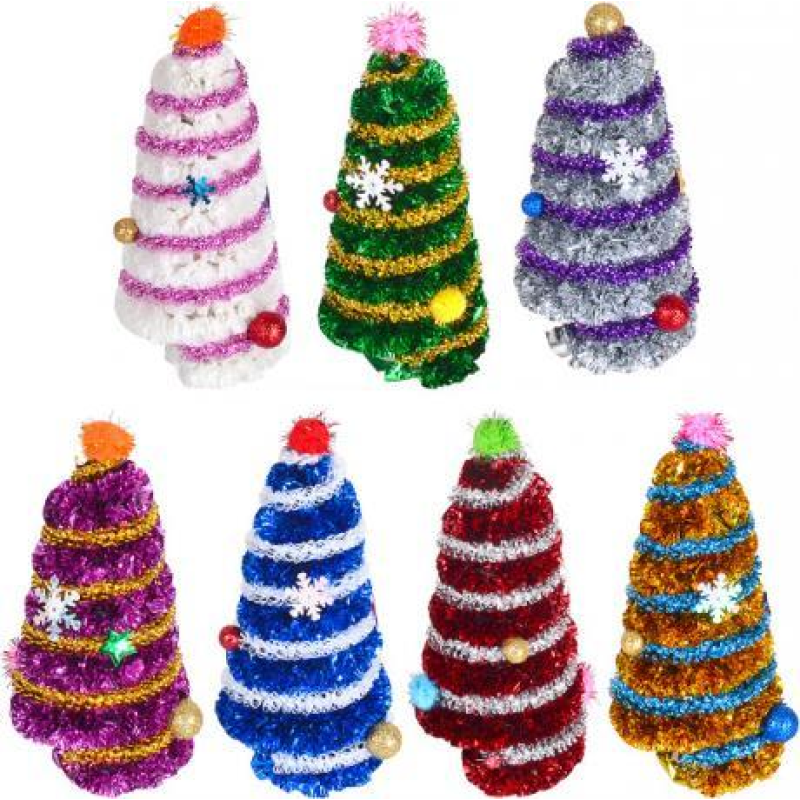 Елочка конусная с украшениями 7*16 см KNZ