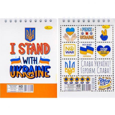 Блокнот А6 40 аркушів, клітинка, спіраль “Патріотичні“ Б-Л6-40 KNZ