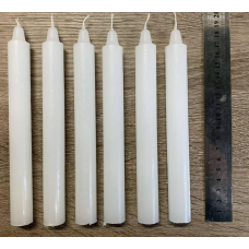 Свічки господарські парафінові час горіння 7 годин, Ø ≈ 2 см, ⇕ ≈ 18 см, набір 6 шт KNZ