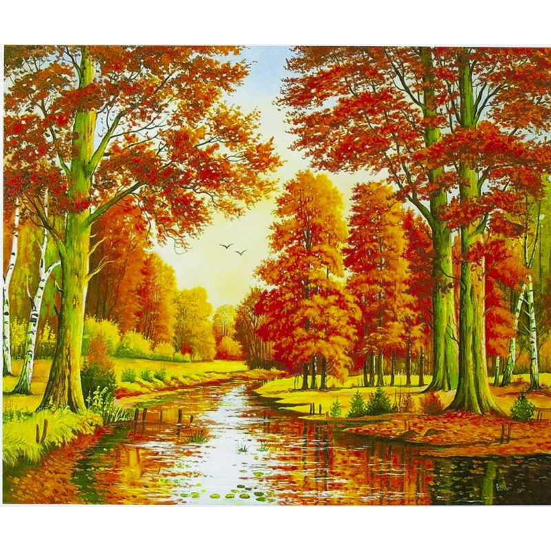 Картина за номерами “Осінь“ 40*50 см, OPP, фарби -акрил, кисть — 3 шт 6413EOTG_O KNZ