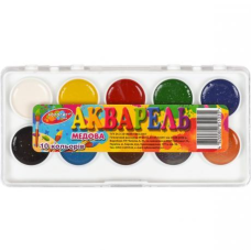 Акварель 10 кольорів пластик 15,5*7,5см “Колорит“ КАП-10 KNZ