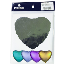 Кулька фольгована PELICAN серце 18“ (45 см) Срібло (5ш KNZ